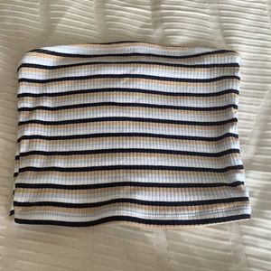Striped, navy, beige and white tube top for girls